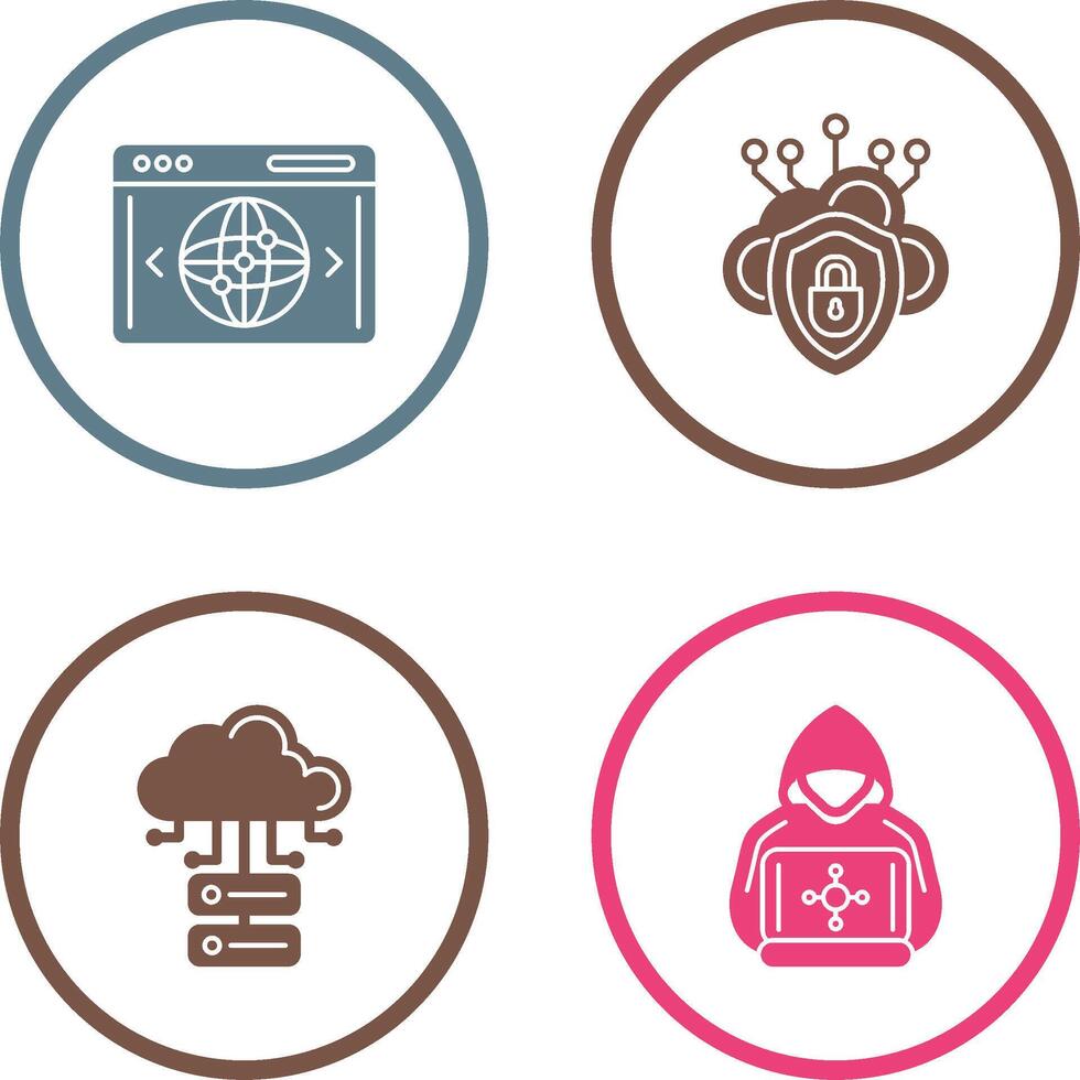 Cloud Security and Website Icon vector