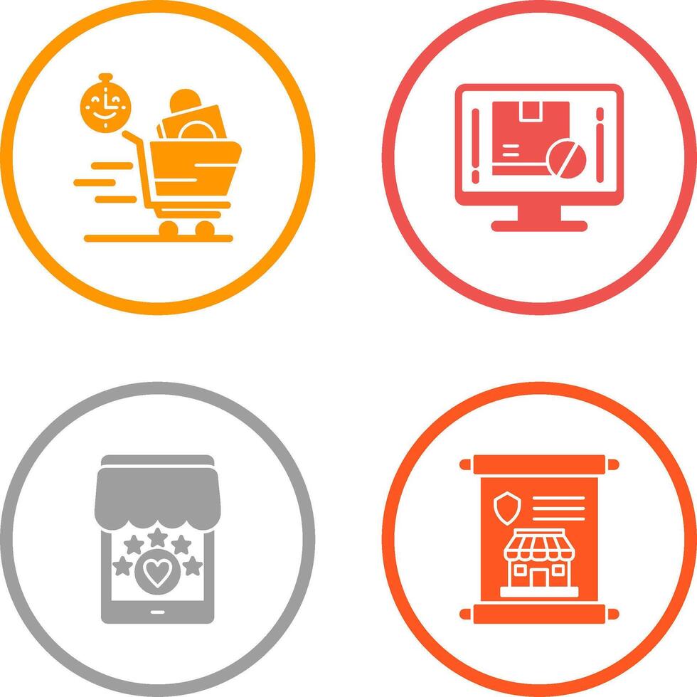 Happy Hour and Out of Stock Icon vector
