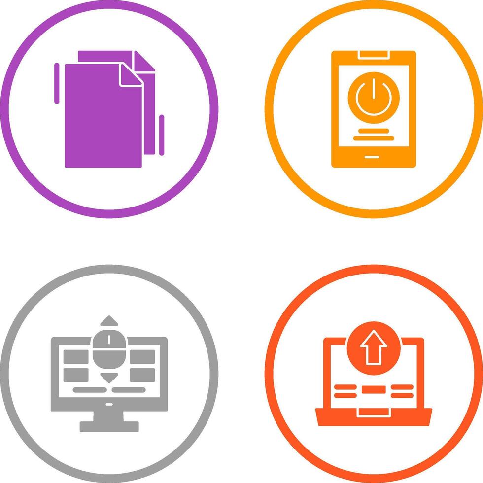 Copy and Power Icon vector