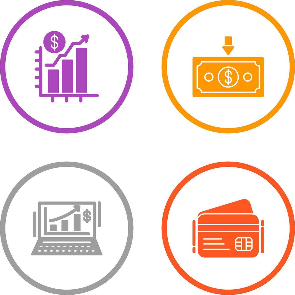 Chart Up and Money Down Icon vector