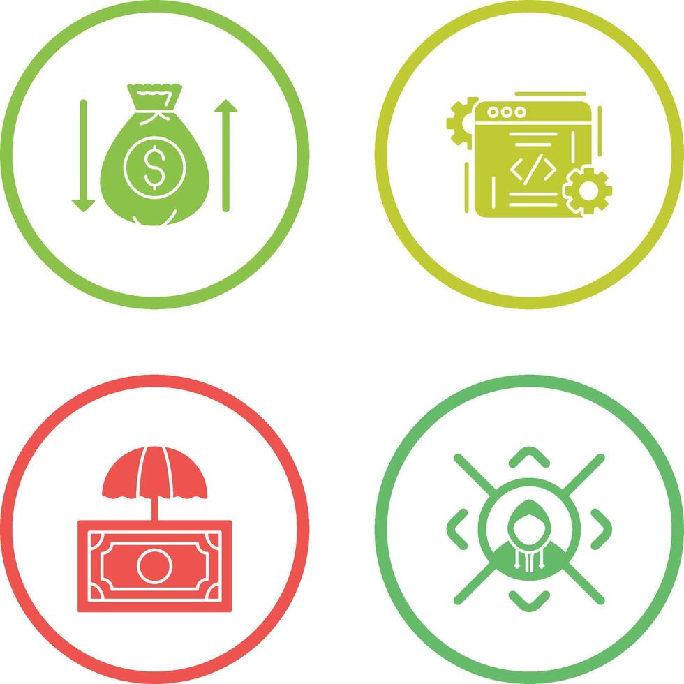 Money Bag and Coding Icon vector