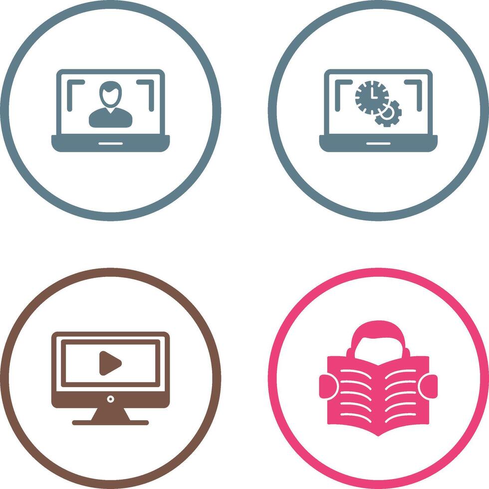 Flex Time and Online Lesson Icon vector