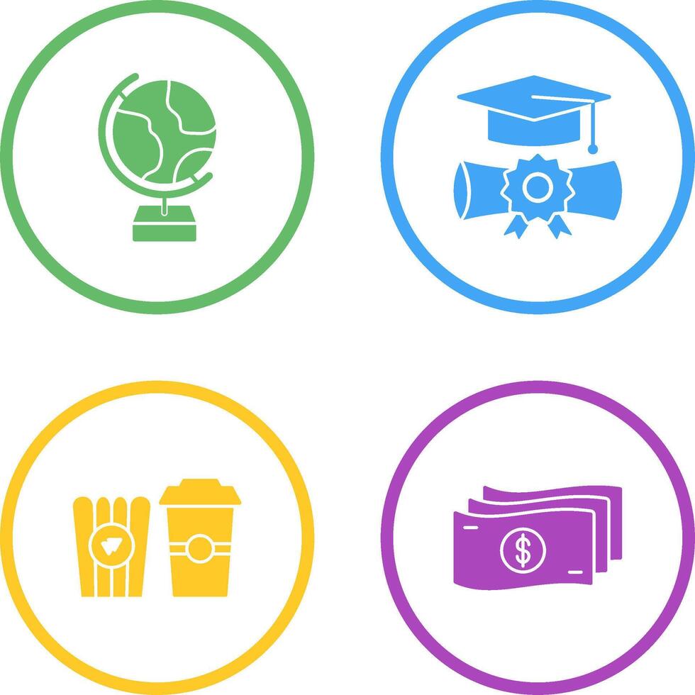 Globe and Graduation Icon vector