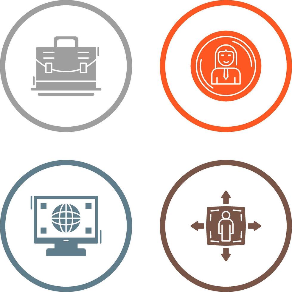 Briefcase and User Icon vector