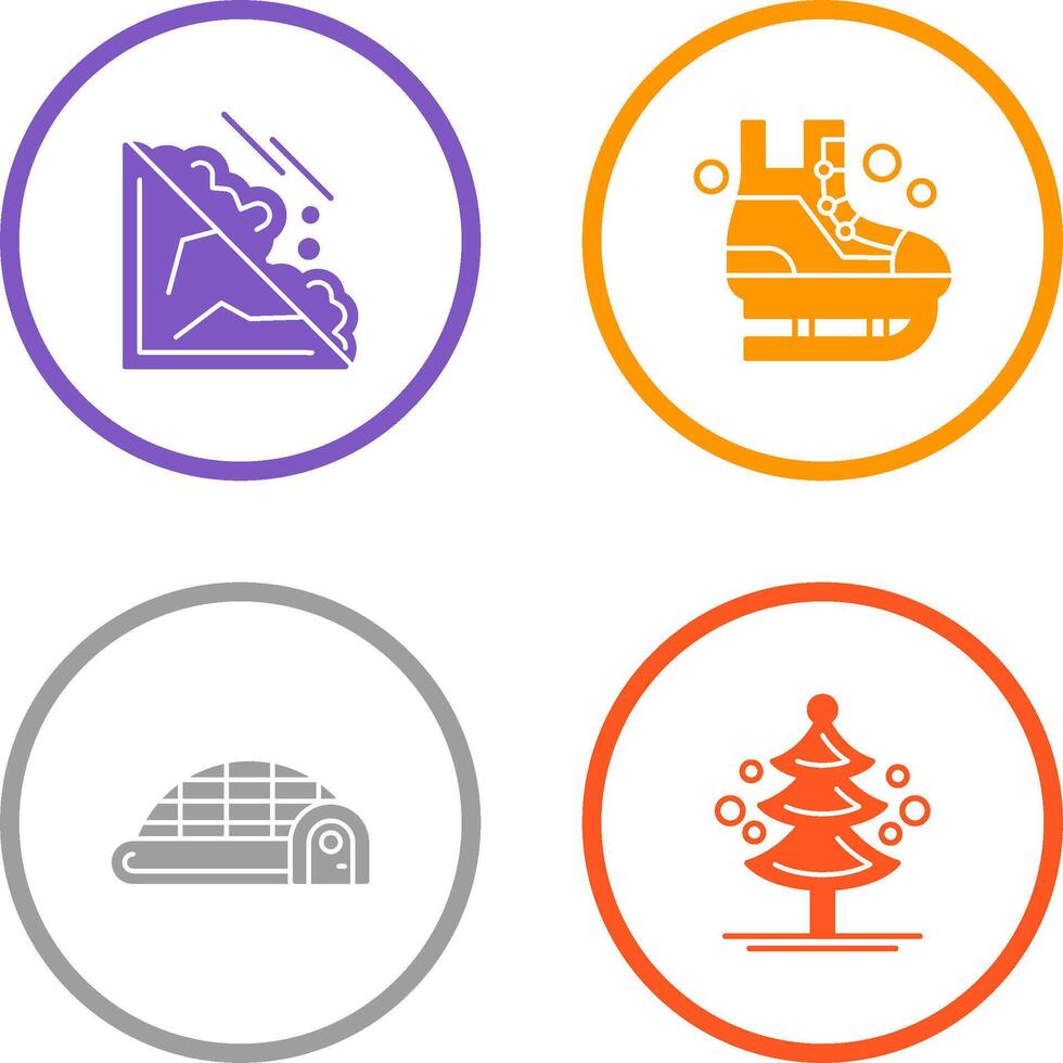 Avalanche and Ice Skating Icon vector
