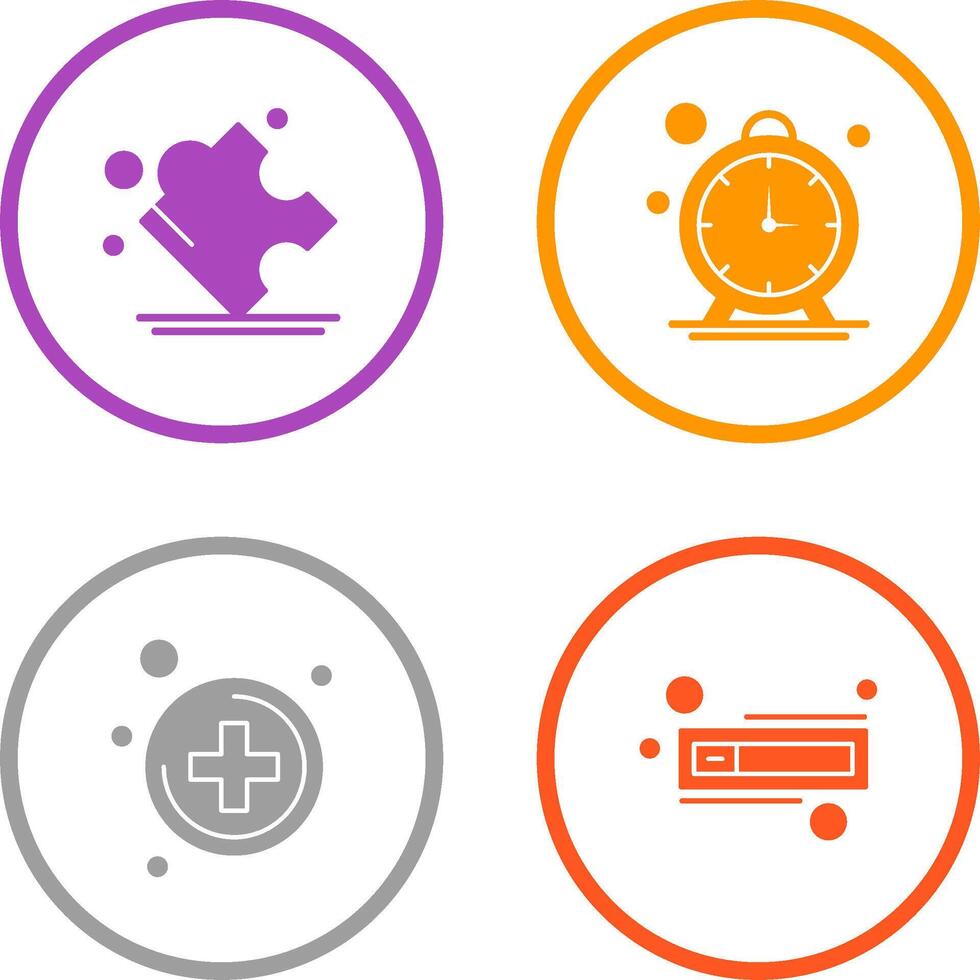 Puzzle and Stop Watch Icon vector
