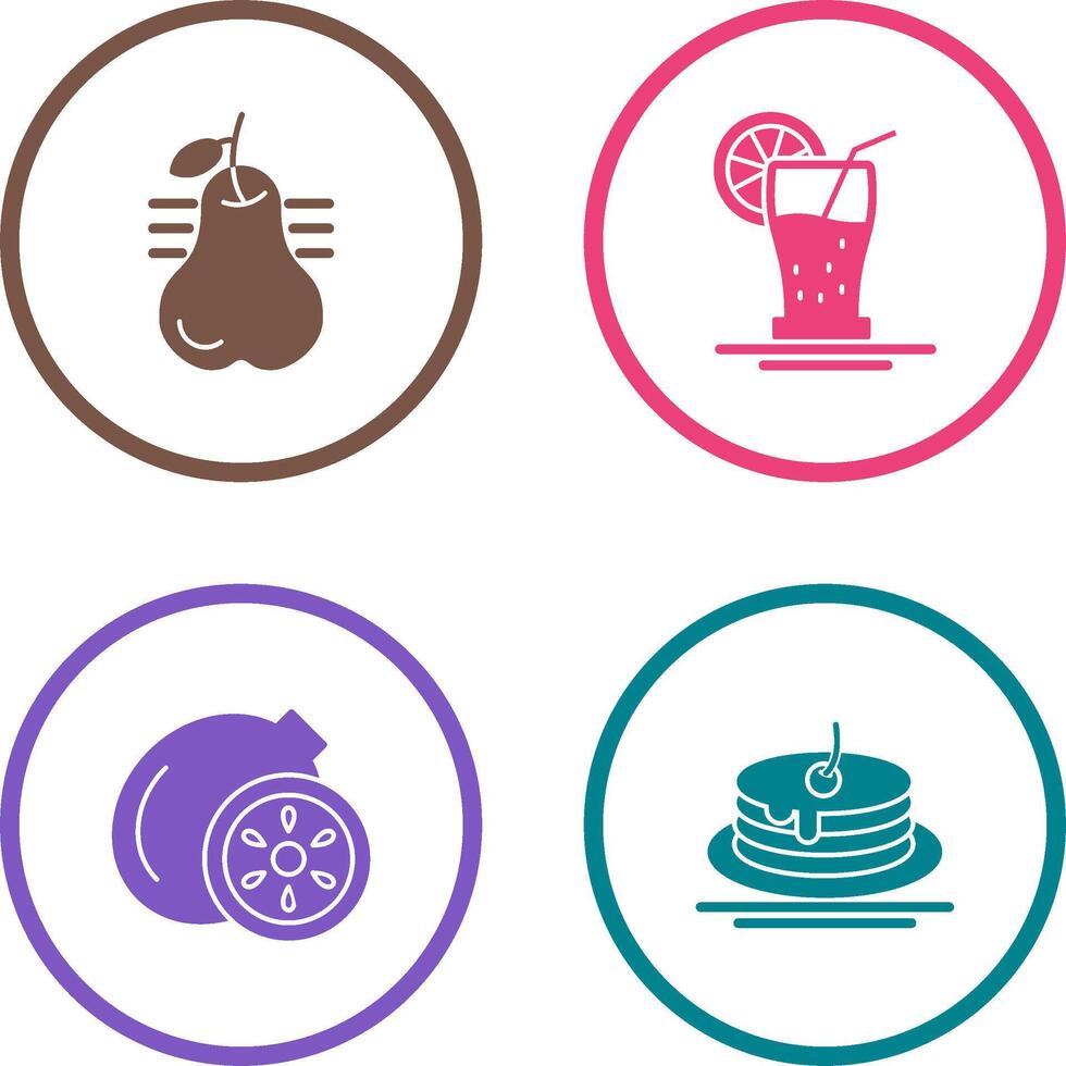Pear and Orange Juice Icon vector