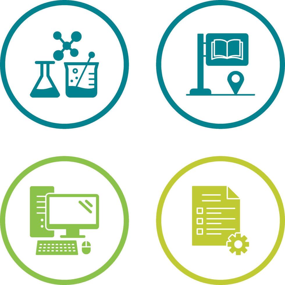 Sign Board and Chemistry Icon vector