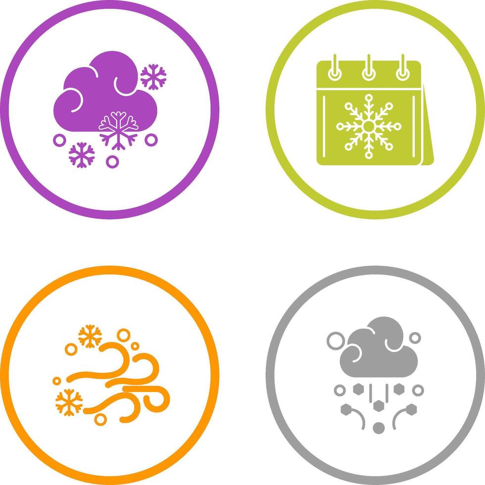 Snowy and Calender Icon vector