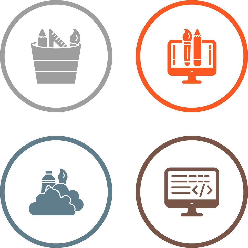 graphic tools and creative design Icon vector