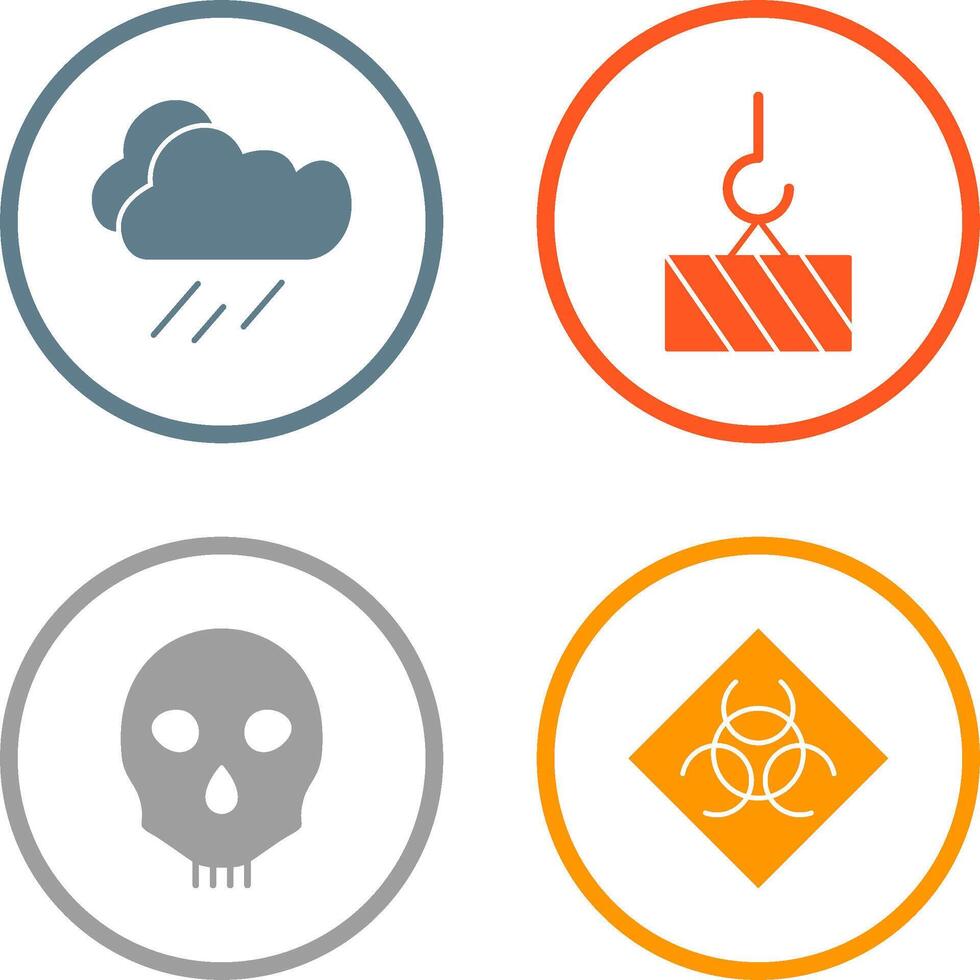 rain and heavy machinery Icon vector