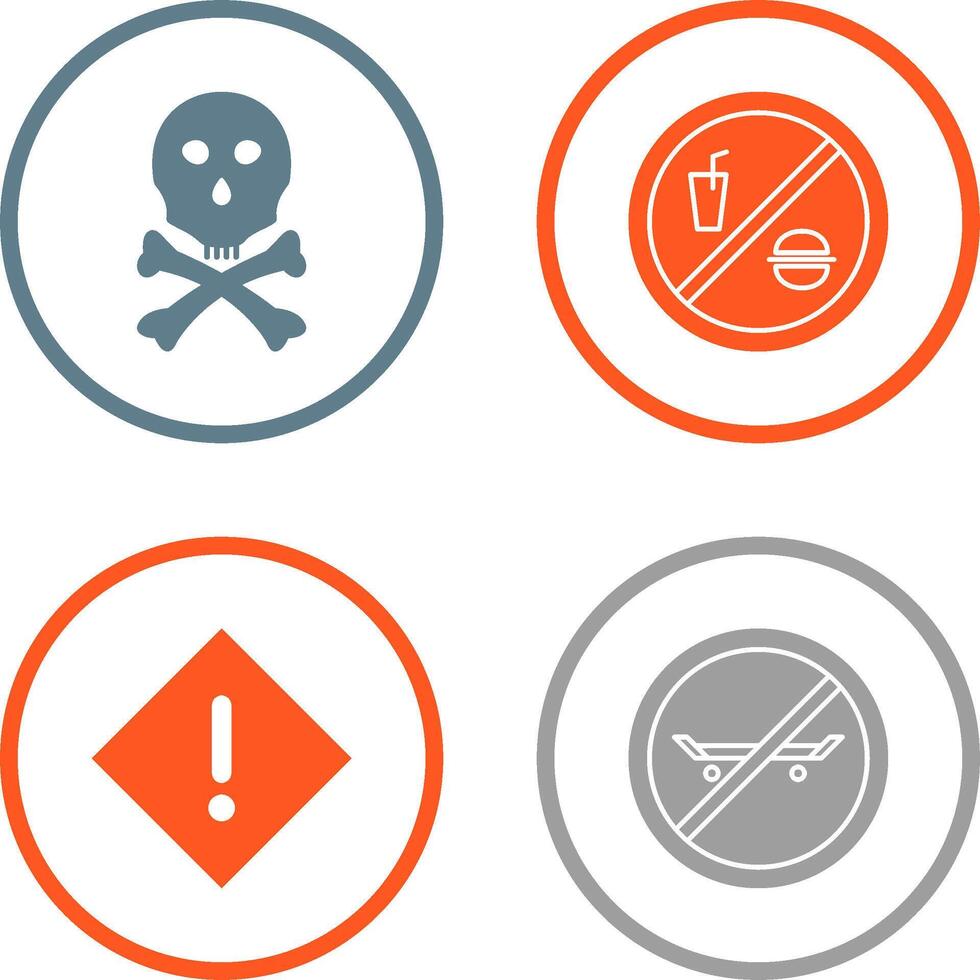 death sign and no foods or drink Icon vector