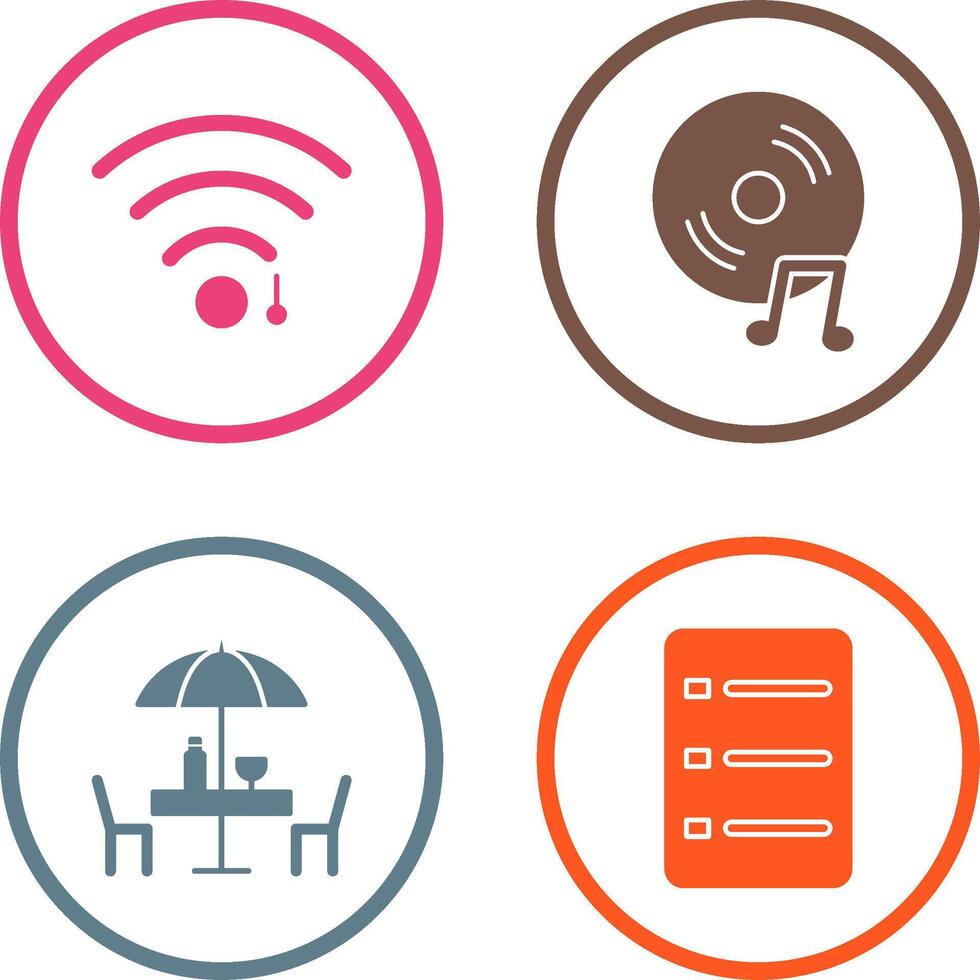 wifi sign and music cd Icon vector