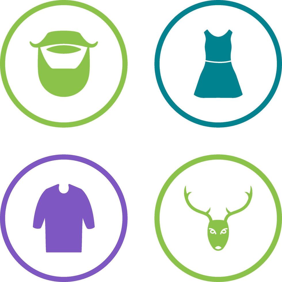Beard and Moustache and Dress Icon vector