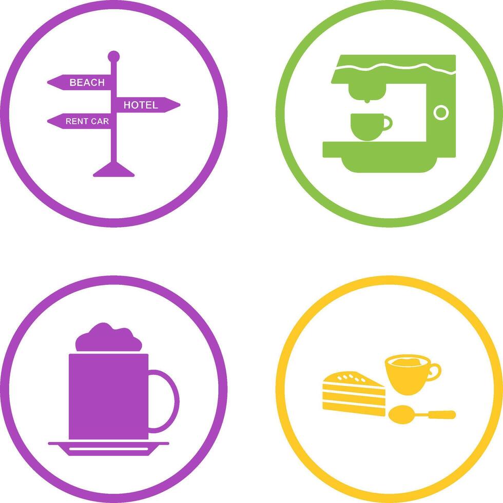 signboard and coffe machine Icon vector