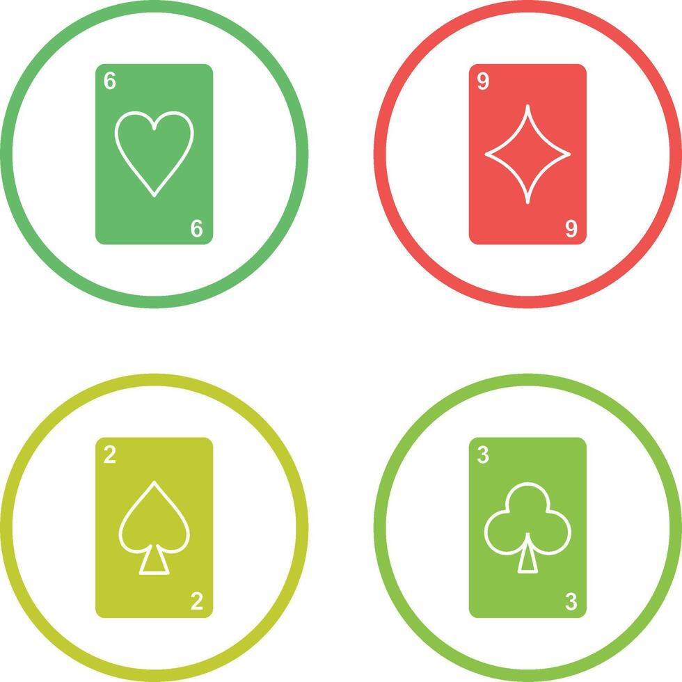 heart cards and diamonds card Icon vector