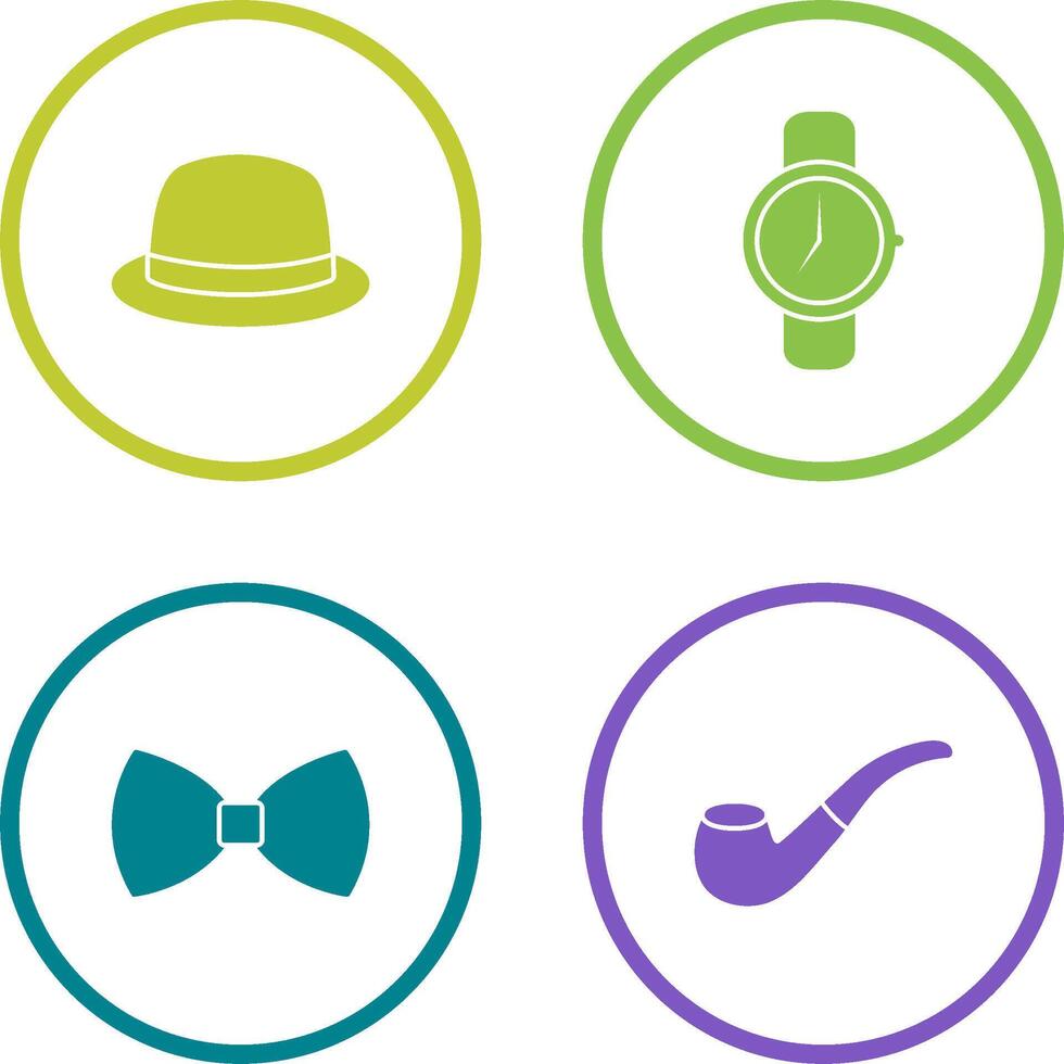 Hat and Watch Icon vector