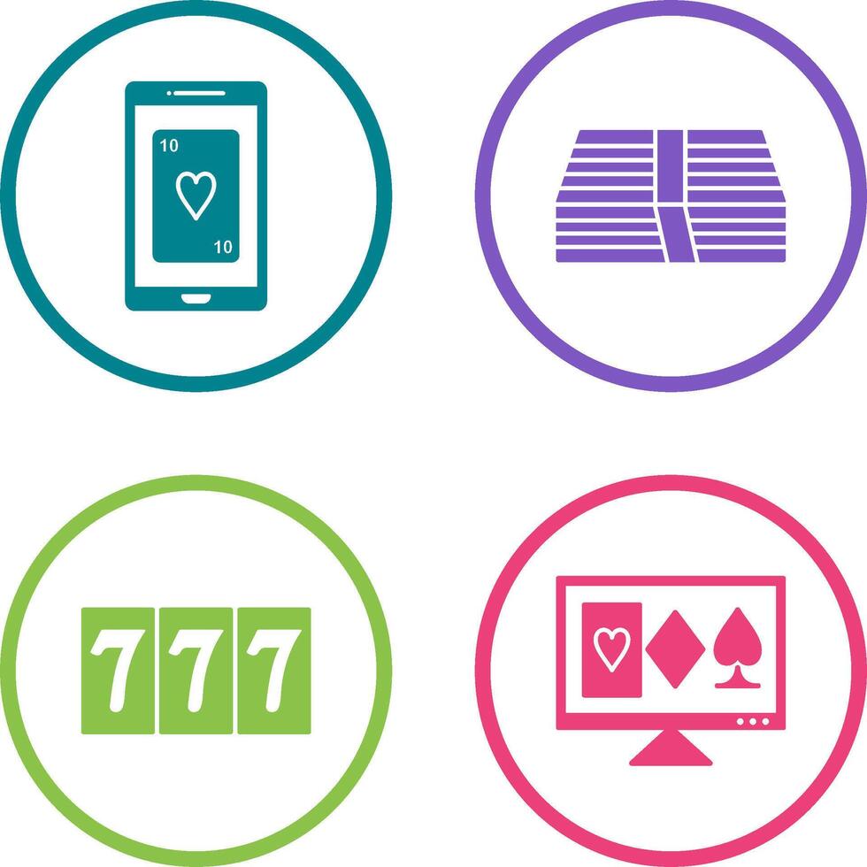 phone gambling and pack of bills Icon vector