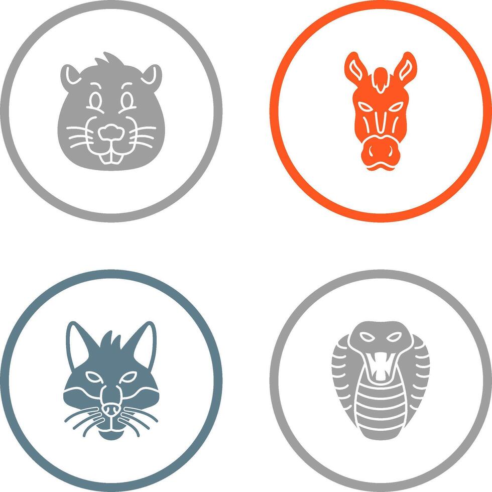 Beaver and Horse Icon vector