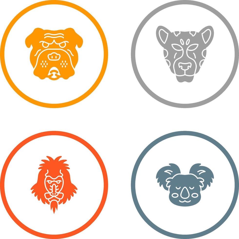 Bulldog and leopard Icon vector