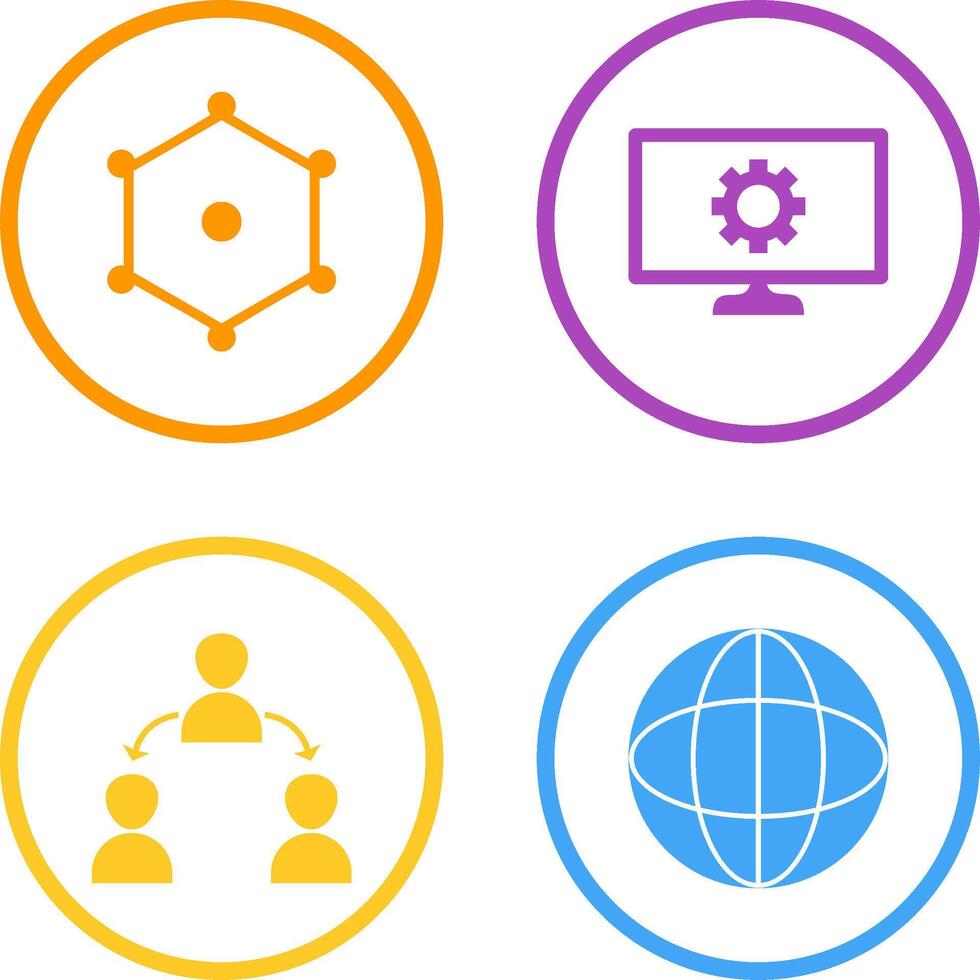 nodes and network setting Icon vector