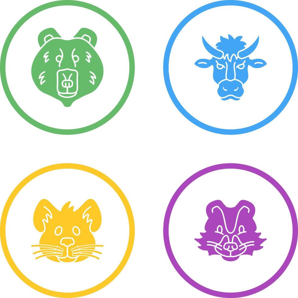 Polar Bear and Bison Icon vector