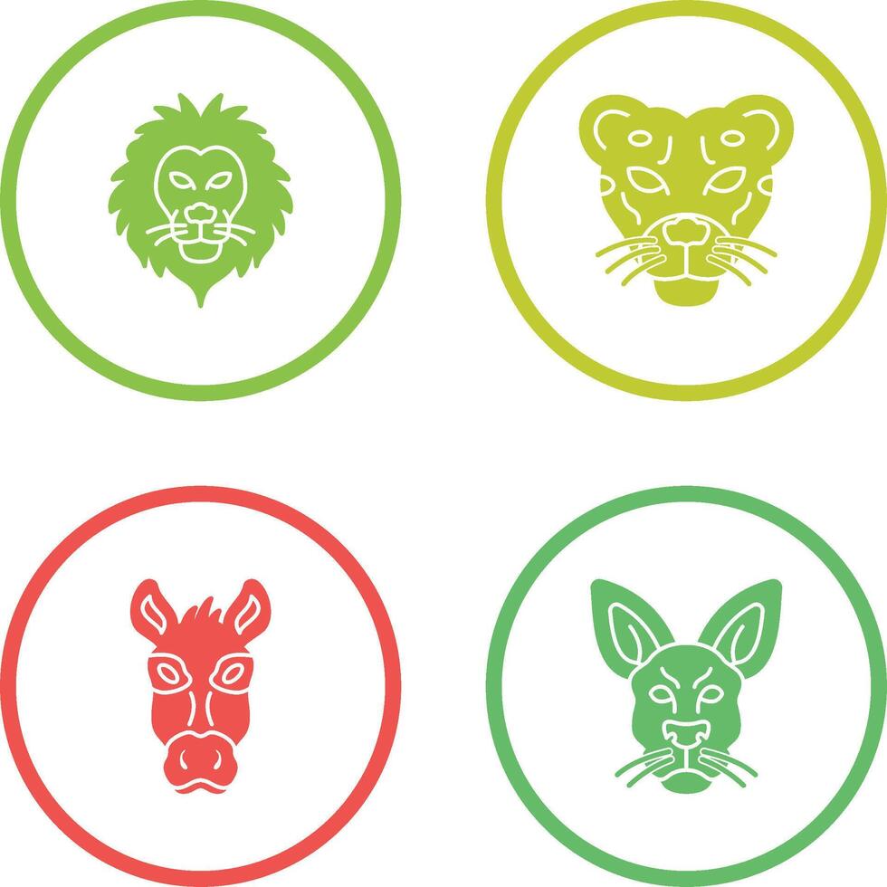 Lion and Cheetah Icon vector