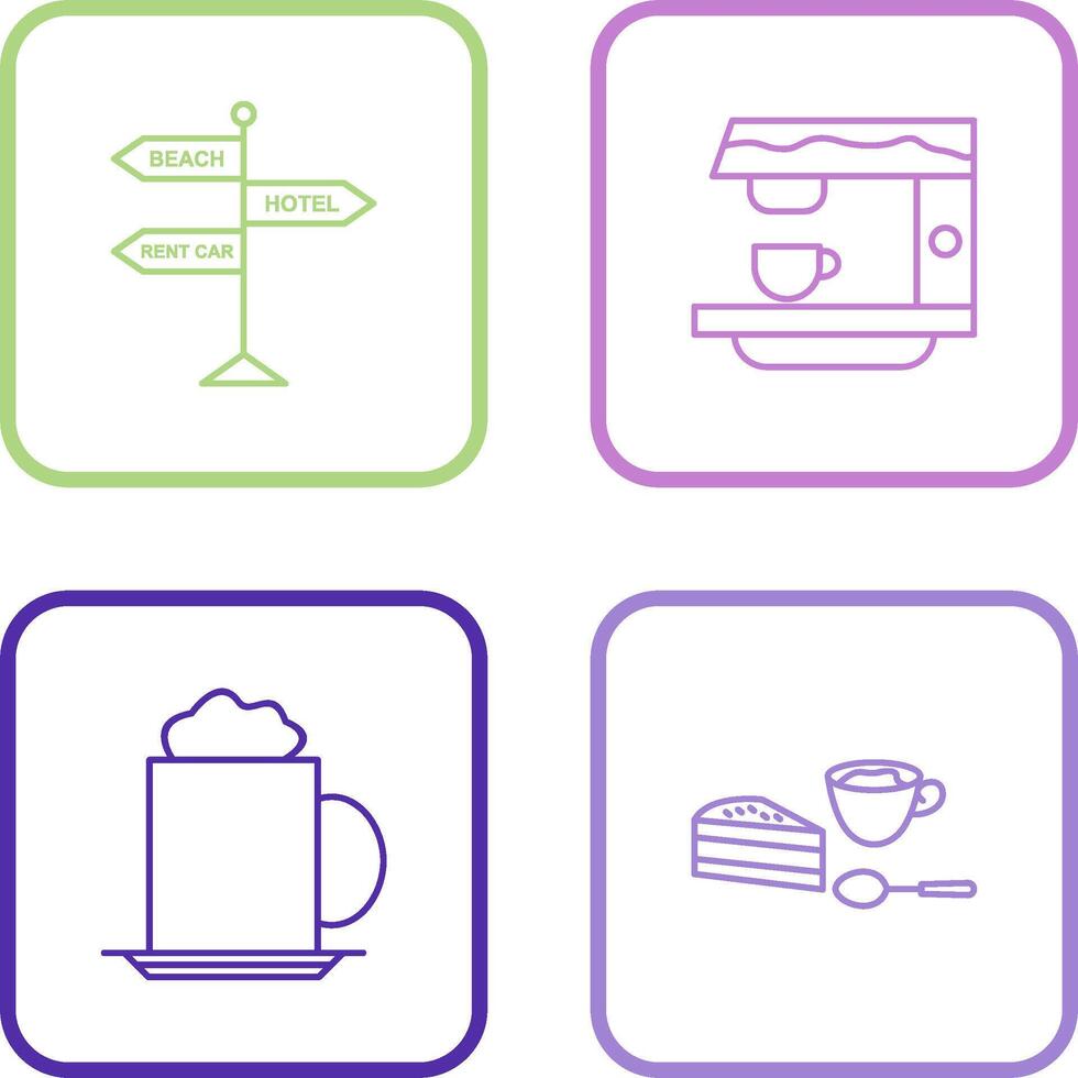 signboard and coffe machine Icon vector