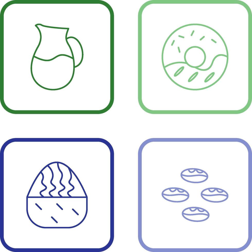milk jug and cream doughnut Icon vector