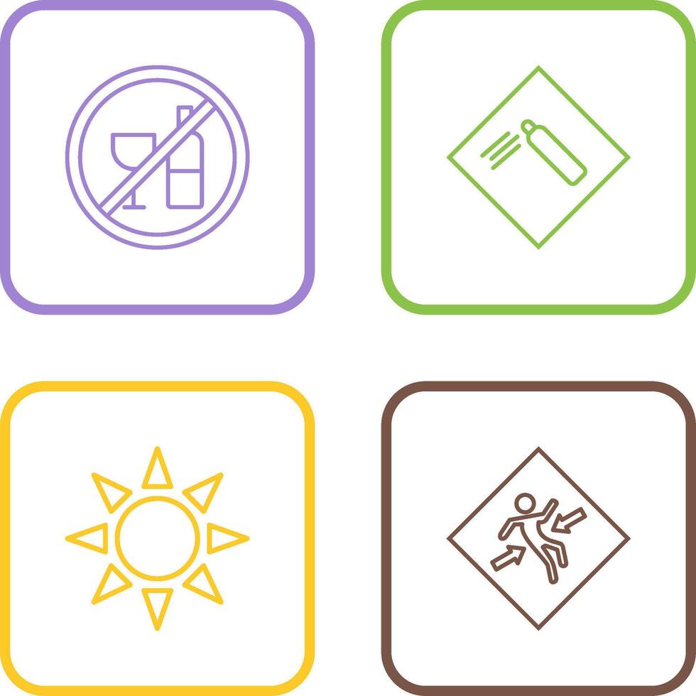 Pressurized cylinder And no drinking Icon vector