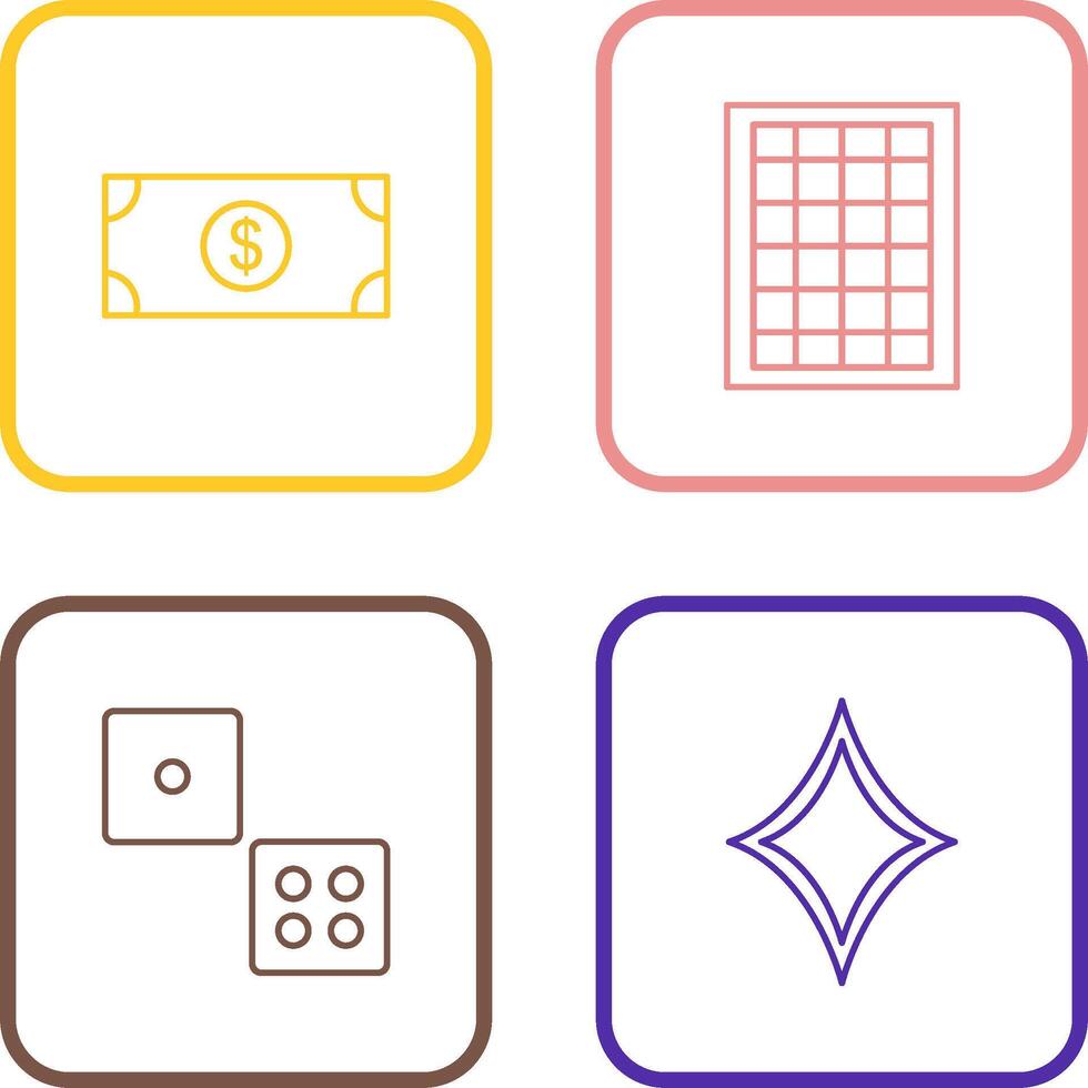 dollar bill and table of rates Icon vector