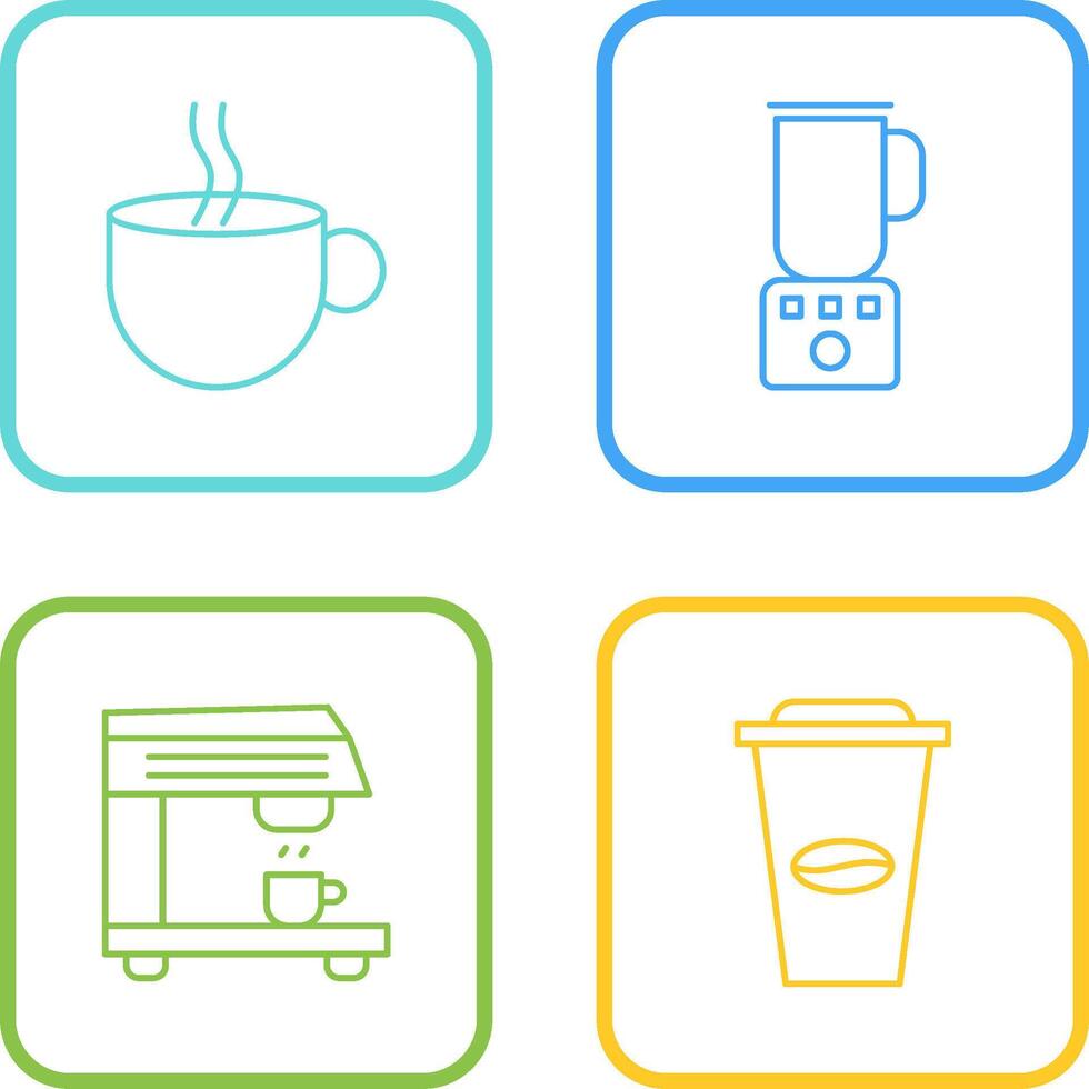 Hot Coffee and Coffee Blender Icon vector