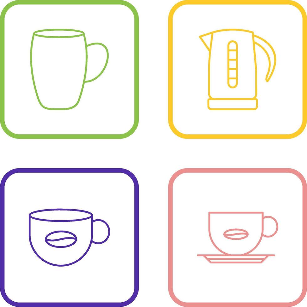 mug and kettle Icon vector