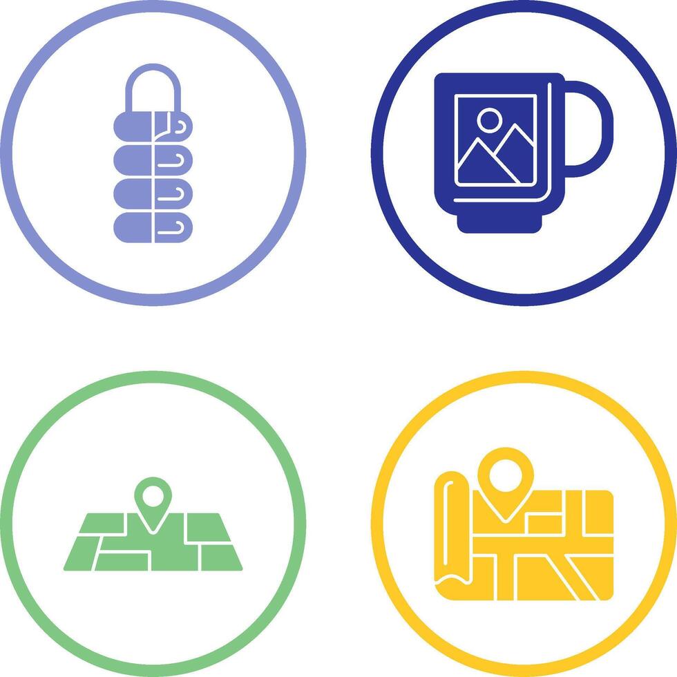 Sleeping Bag and Mug Icon vector