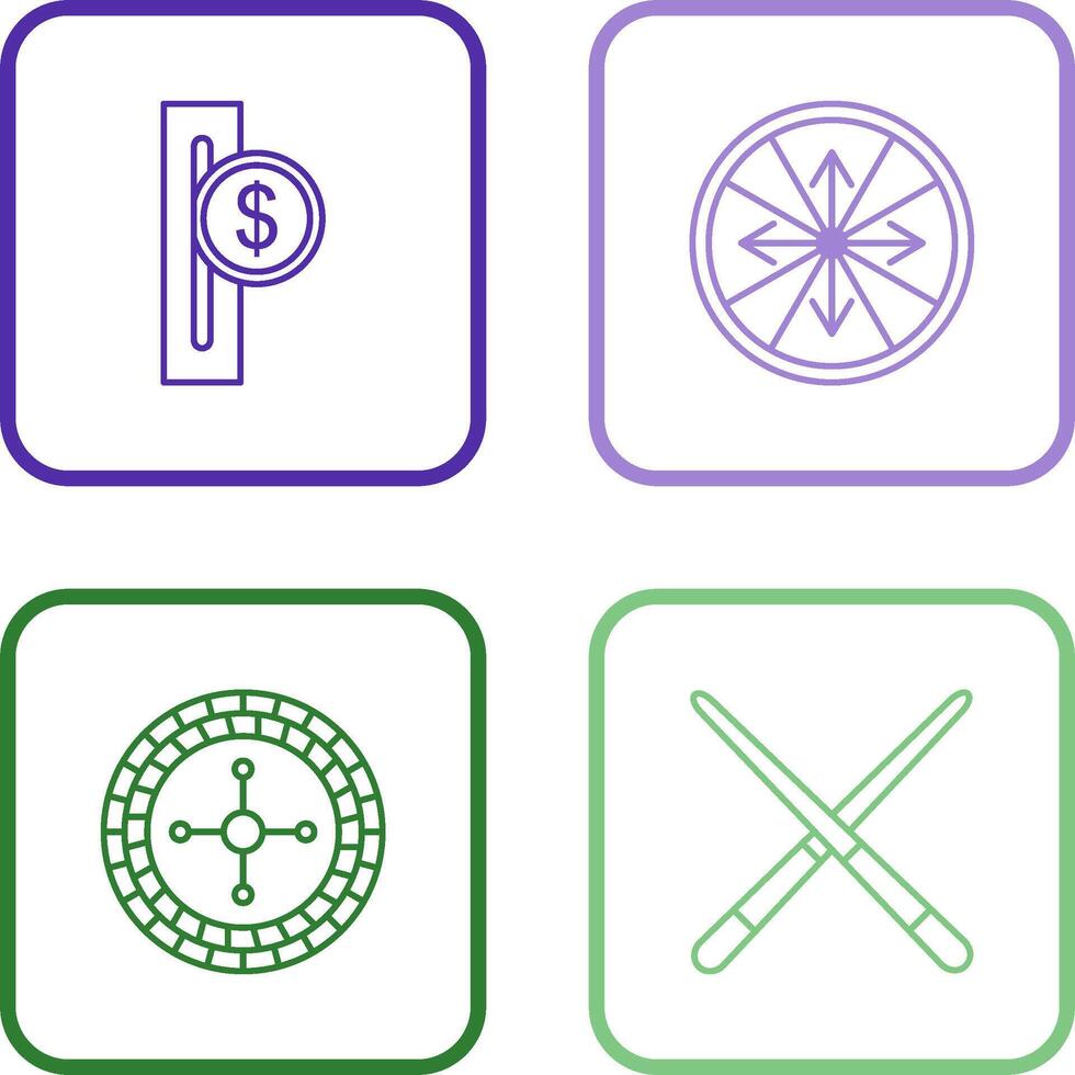 slot for coins and roulette With arrows Icon vector