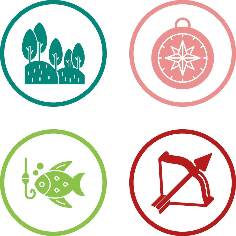 Forest and Compass Icon vector