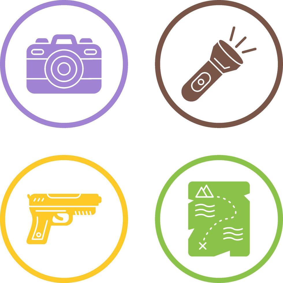 Camera and Flash Light Icon vector