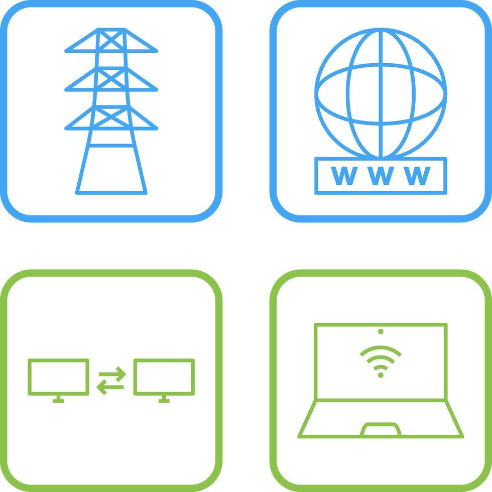 tower and world wide web Icon vector
