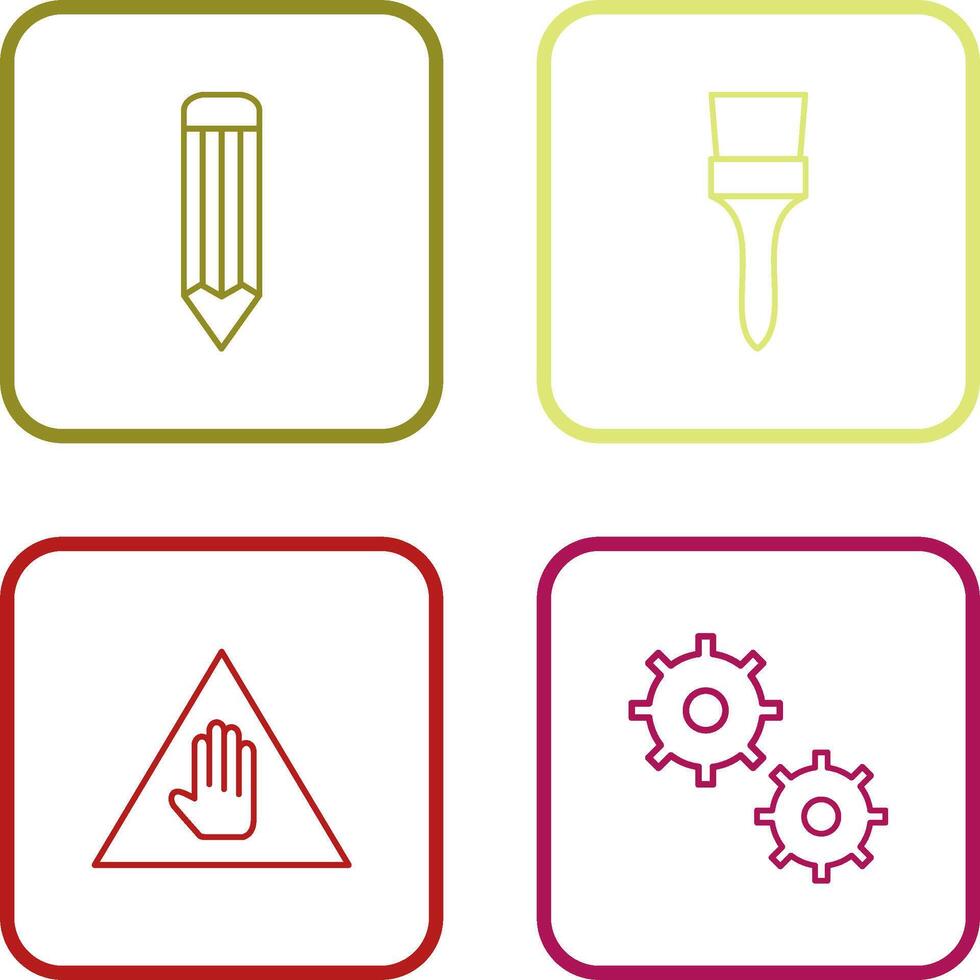 pencil and Brush Icon vector
