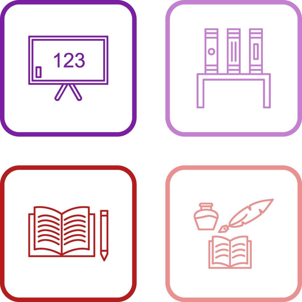 Classroom Board and Bookstand Icon vector