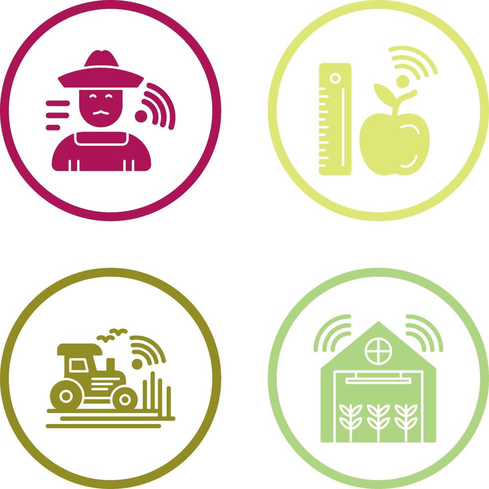 Farmer and Measure and Measure Icon vector