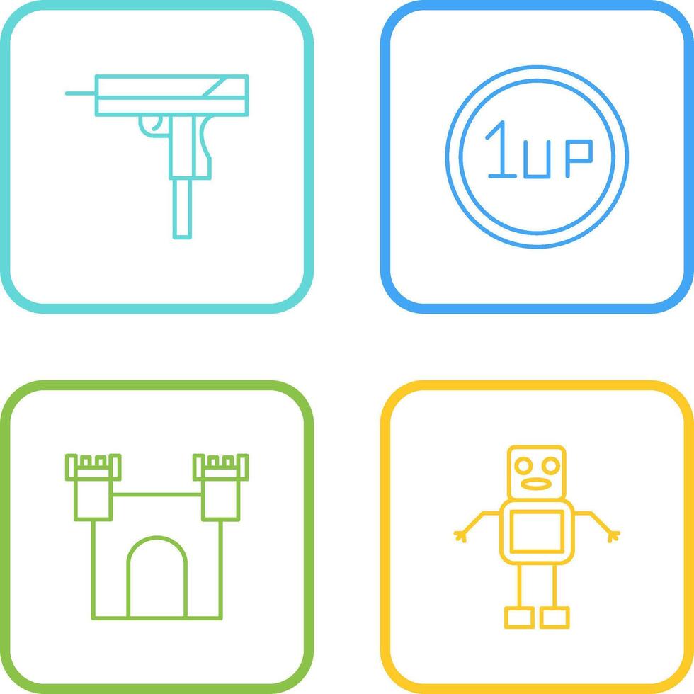 Gun and 1UP Icon vector