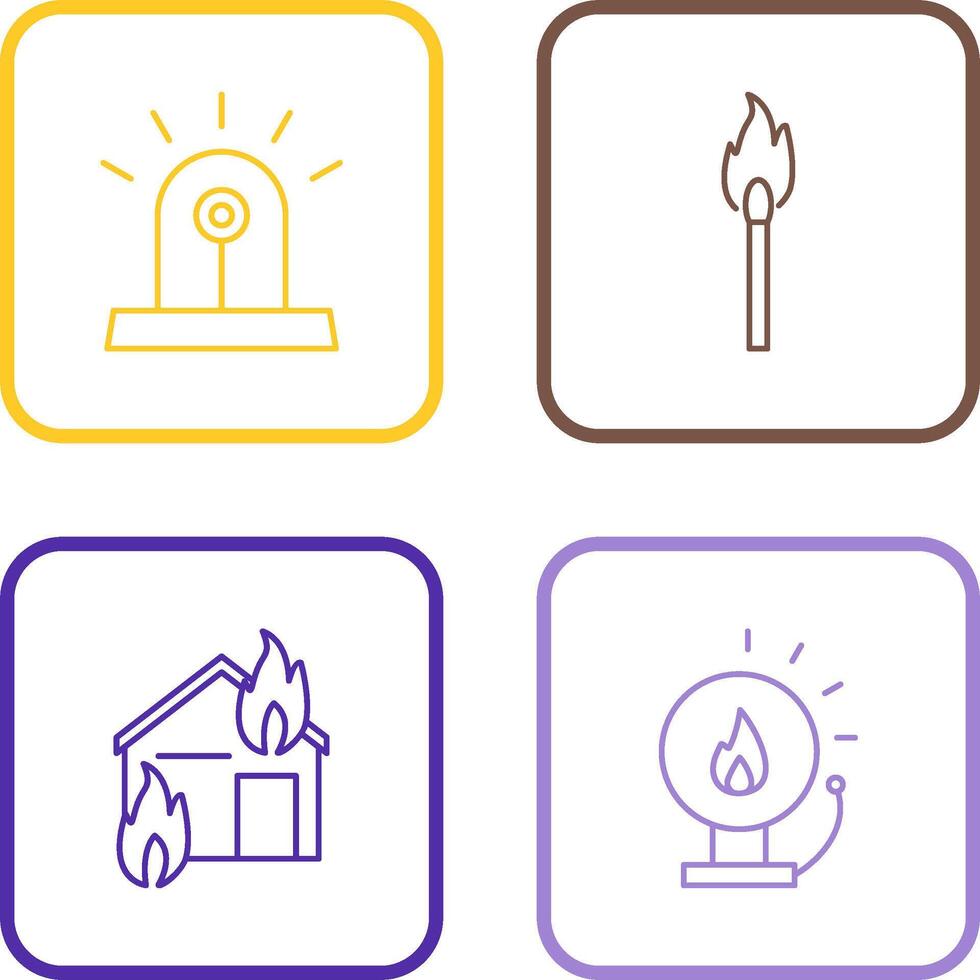 siren and lit matchstick Icon vector