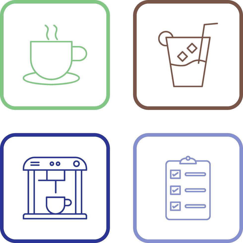 hot coffee and whiskey sour Icon vector