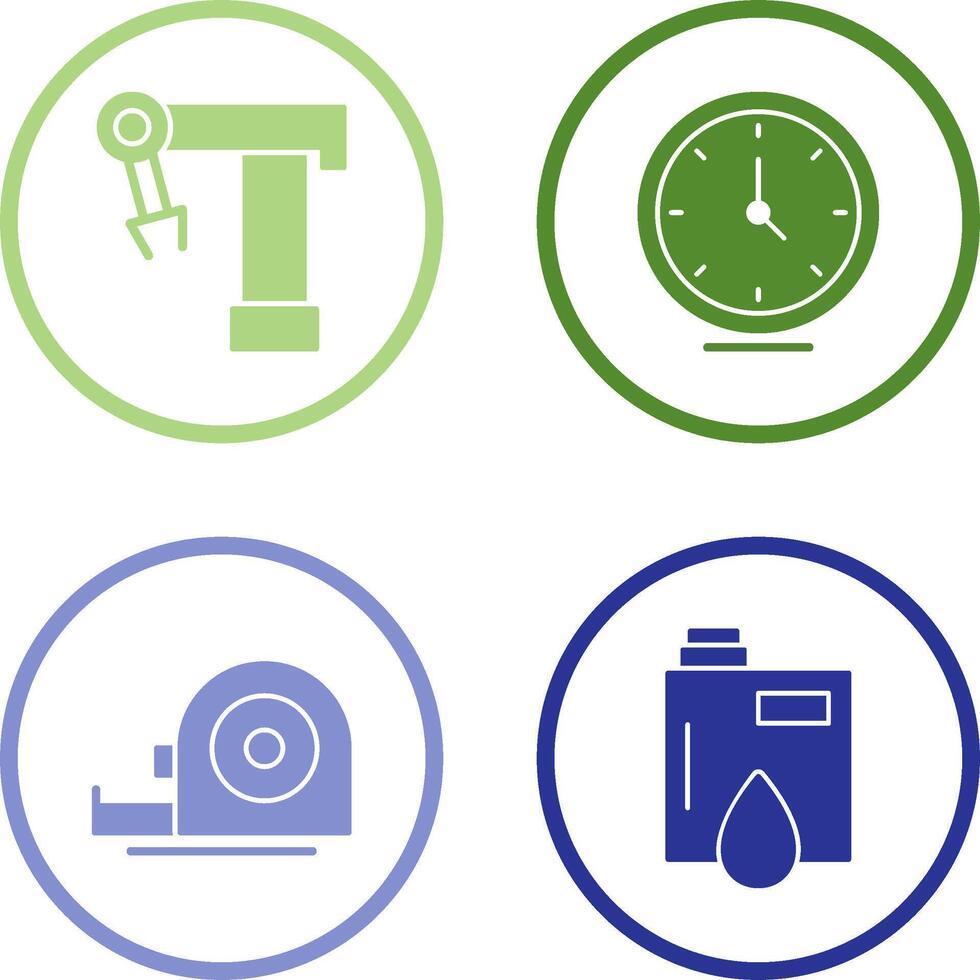 Robotic Arm and Clock Icon vector