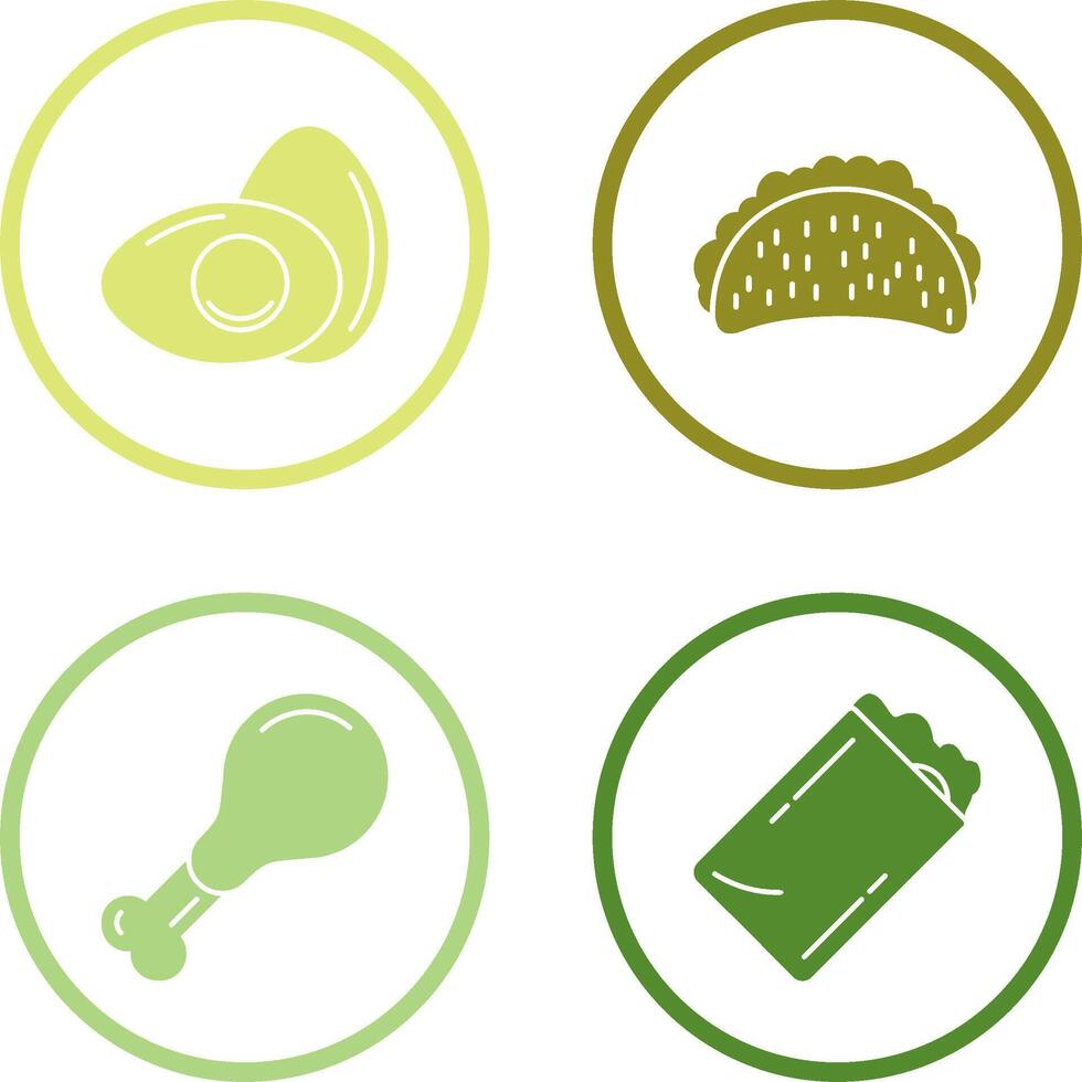 Egg and Tacos Icon vector