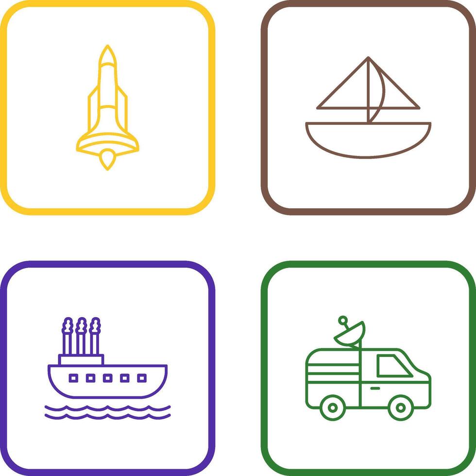 Rocket and Small Yacht Icon vector