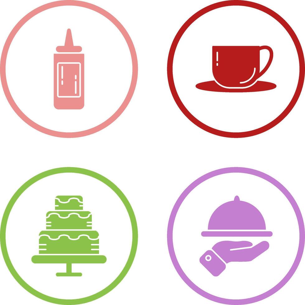 salsa y té icono vector