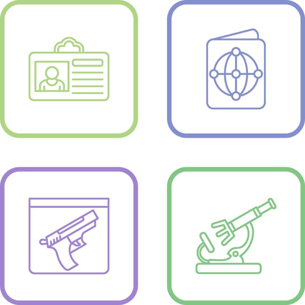 Criminal Card and Passport Icon vector