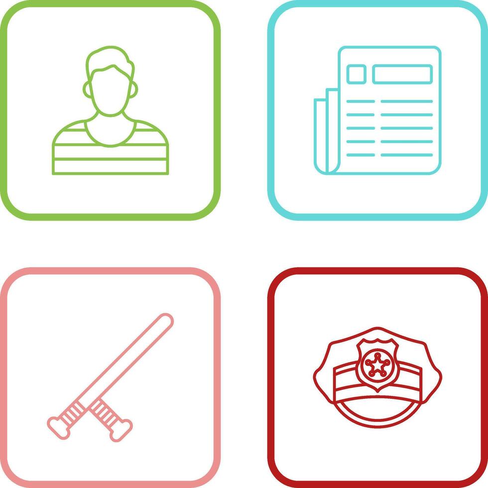 Prisioner and Newespaper Icon vector